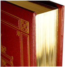 Closeup of a book edge-gilt in gold foil
